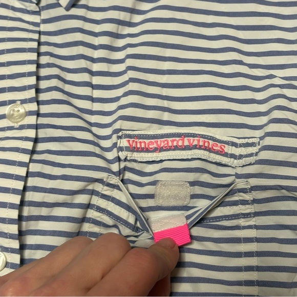 Vineyard Vines Women’s White and Blue Striped Shirt - Picture 5 of 16